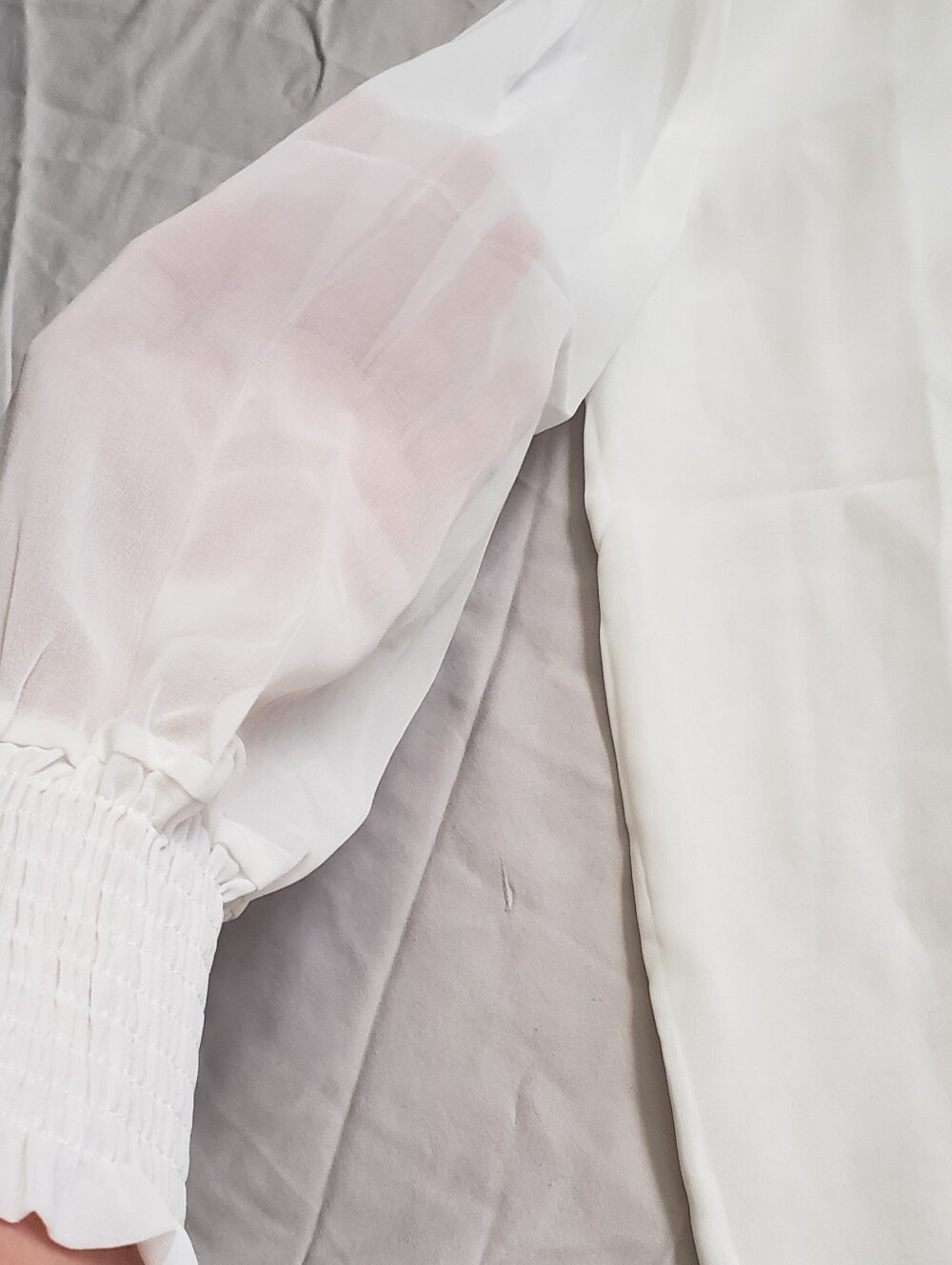 Sheer White Ruffle Blouse - Picture 6 of 12